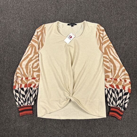 Jealous Tomato Tops - NEW Buckle Jealous Tomato Blouse Long Sleeve Front Knot Ruffle Sleeve Size Small